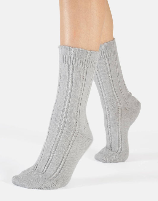 Alpaca wool socks, light grey, one size