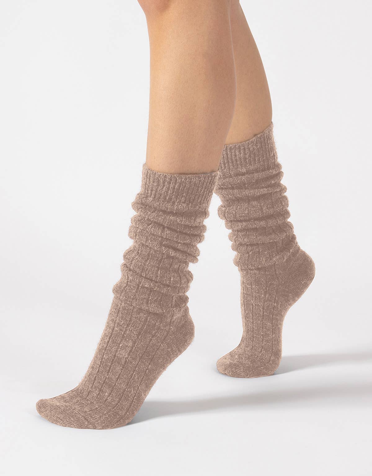 Alpaca wool knee-high socks, one size