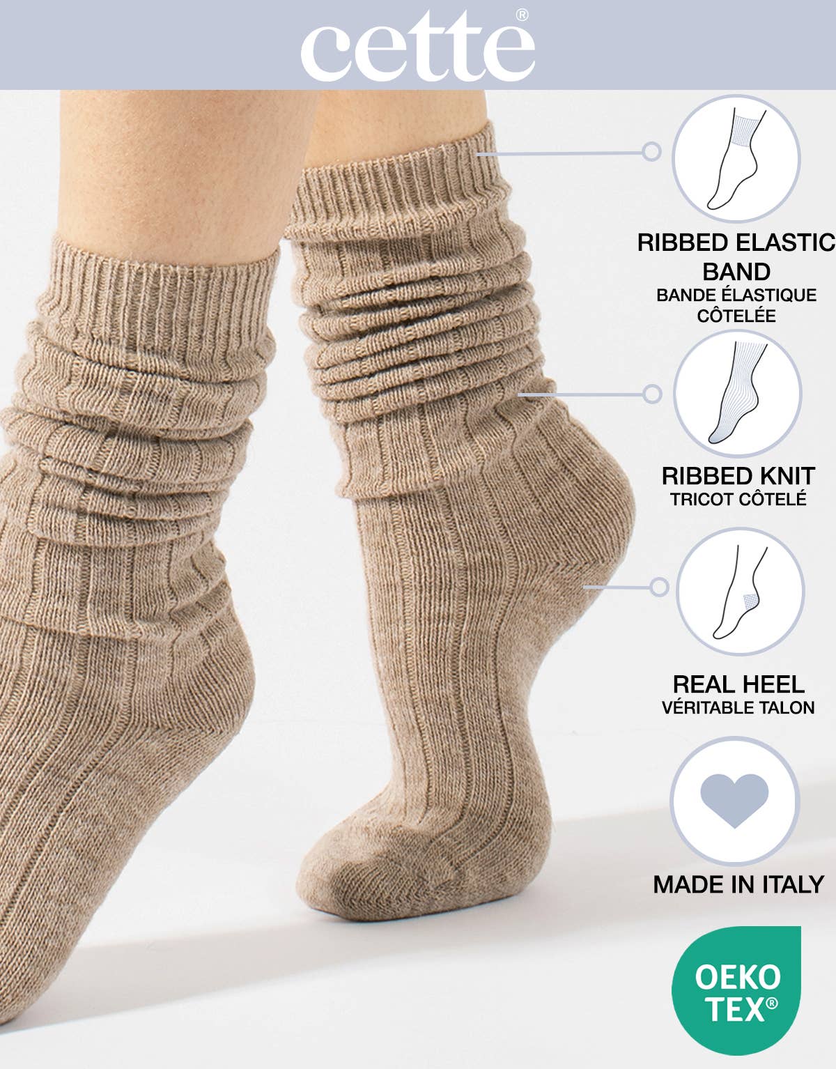Alpaca wool knee-high socks, one size
