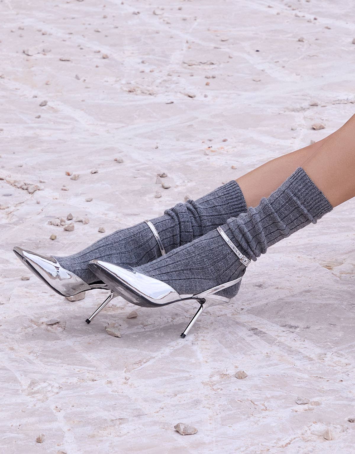 Alpaca wool knee-high socks, one size