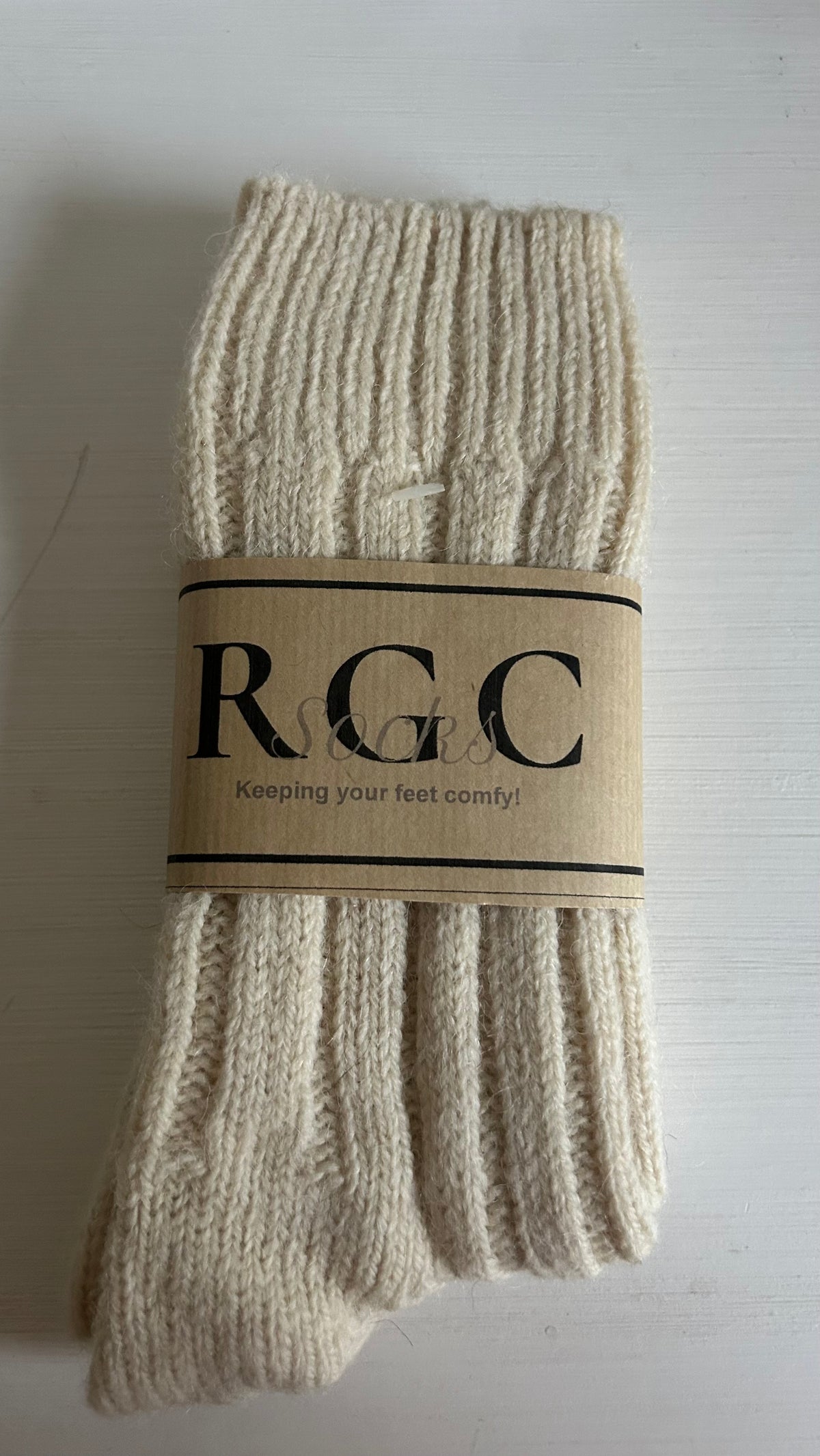 100% wool and alpaca socks, white
