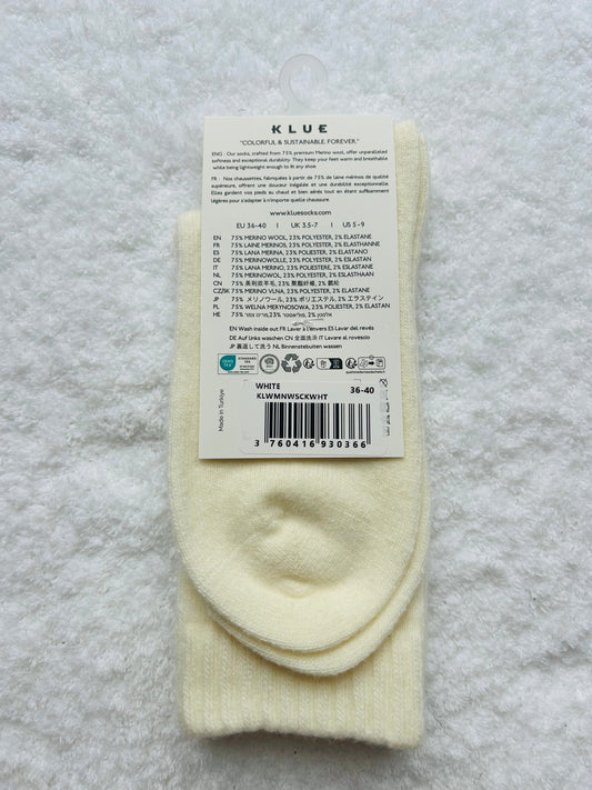 KLUE merino wool socks white