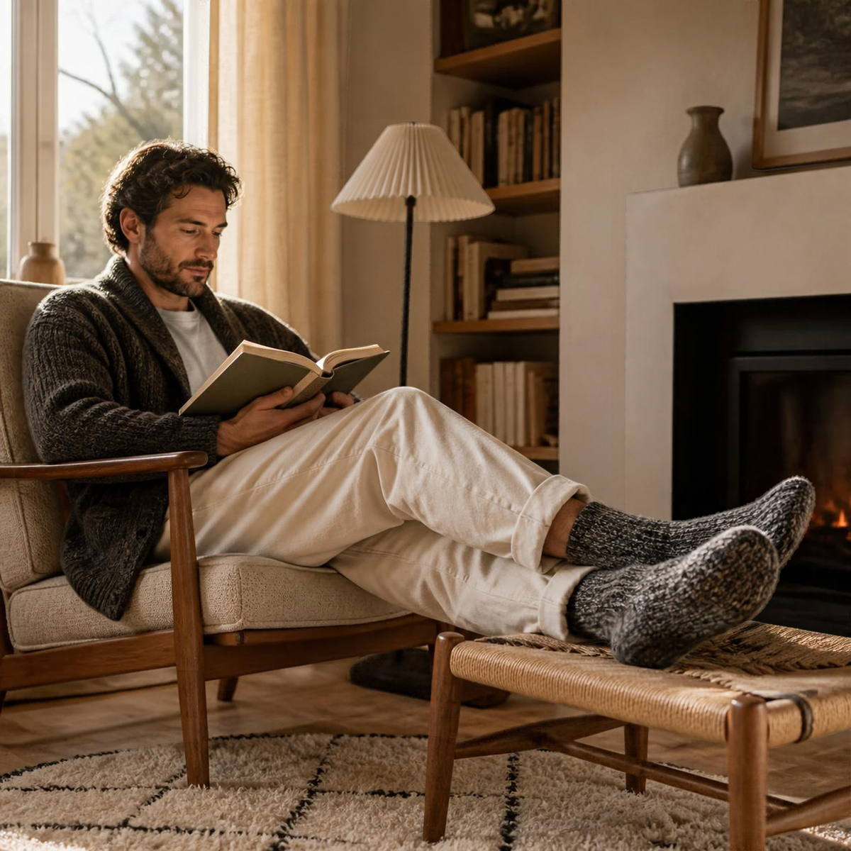 Natural wool and alpaca socks – Mesgla 100% gray