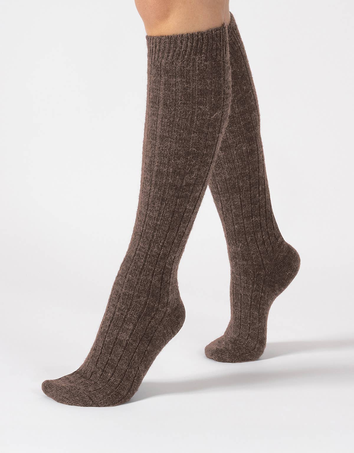 Alpaca wool knee-high socks, one size