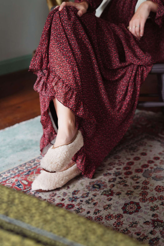 Kapcie balerina 100% wełna MERINO - Macchiato