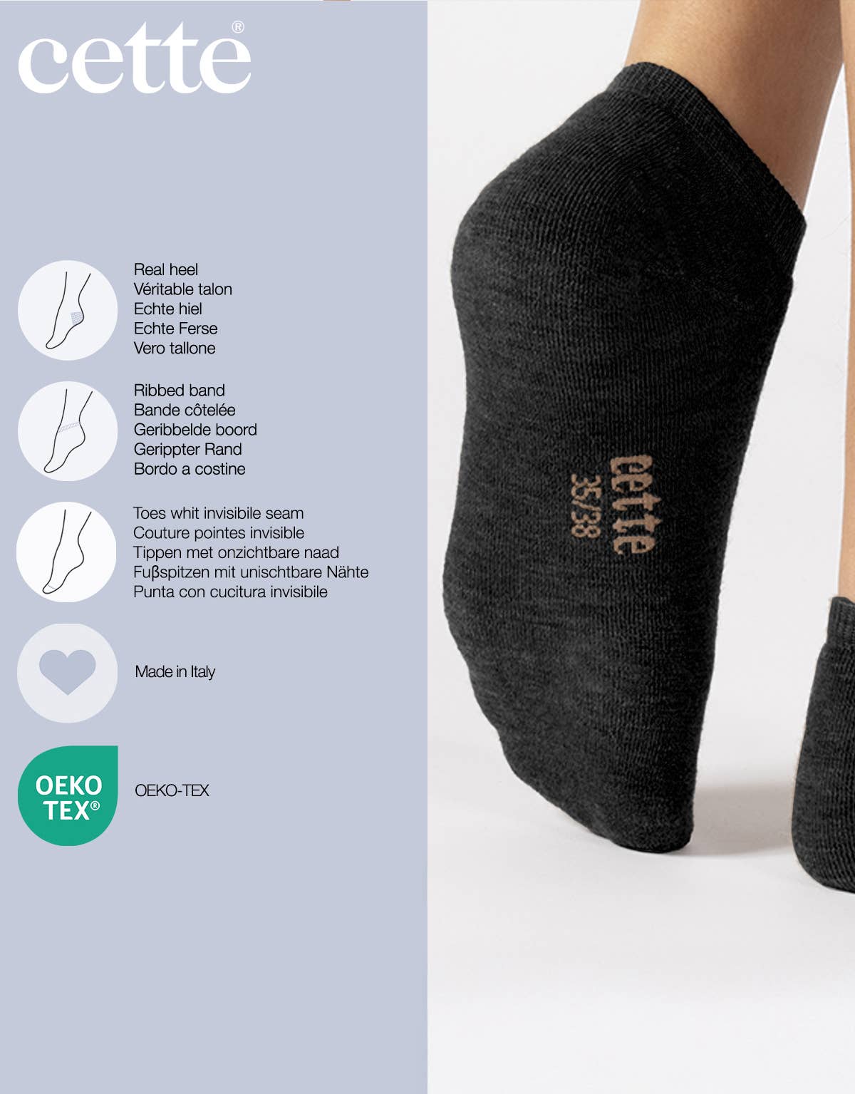 Merino liner socks, invisible, warm