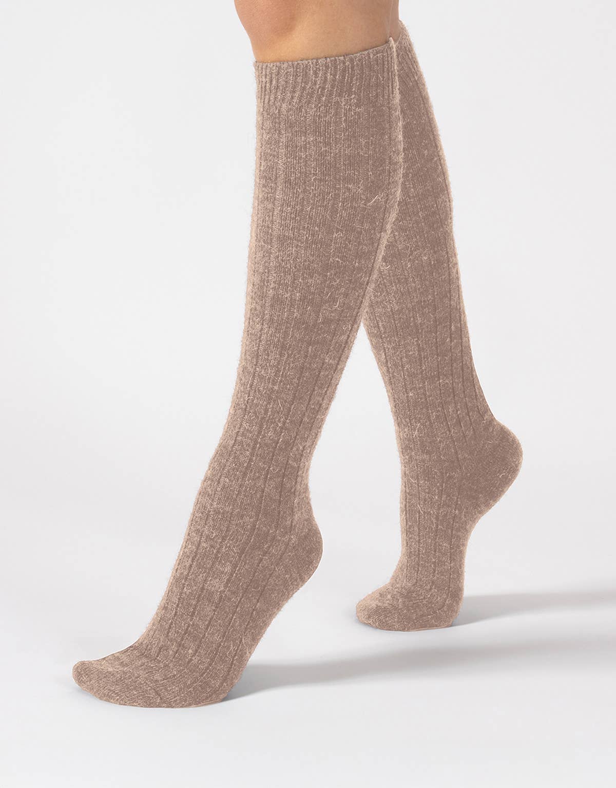 Alpaca wool knee-high socks, one size