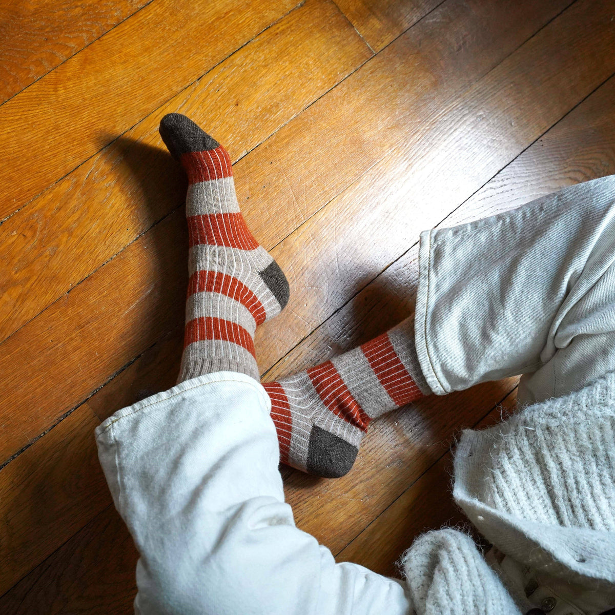 KLUE Merino wool socks beige and orange: 41-46 SHIPPING IN NOVEMBER